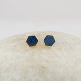 Labradorite Stud Earrings - Sterling Silver - Gemstone Studs - 6mm Hexagon - Matching Jewelry - Gift For Ladies - Jewelry For Graduate